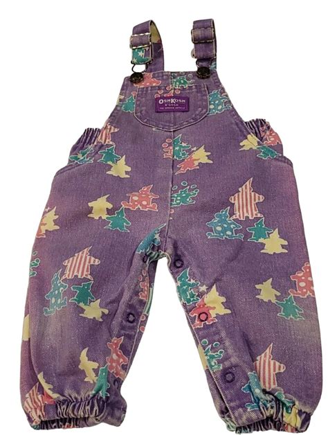 Oshkosh B Gosh Vestbak Overalls Vintage USA Size 12 Months Circus