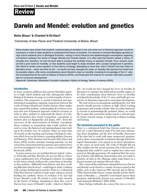Darwin And Mendel Evolution And Genetics Pdf Pdf Heredity Evolution