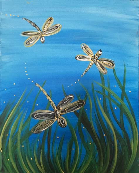 Dragonfly Dragonfly Painting Painting Canvas Painting Diy
