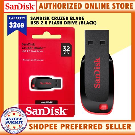 Sandisk Cruzer Blade 32gb Usb 20 Flash Drive Black Shopee Philippines
