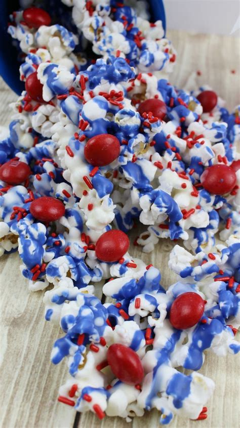 Red White And Blue Patriotic Popcorn Recipe Fouth Of July Desserts