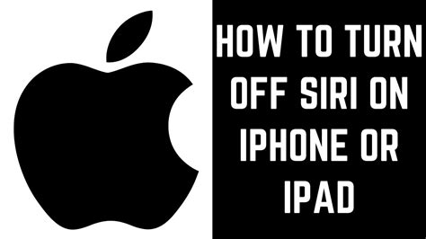 How To Turn Off Siri On Iphone Or Ipad Youtube