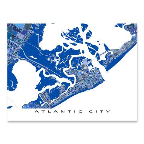 Atlantic City Map Print New Jersey Usa — Maps As Art
