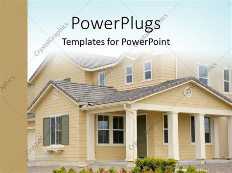 Powerpoint Template Cute House With Beautiful Flowers In Front 30442