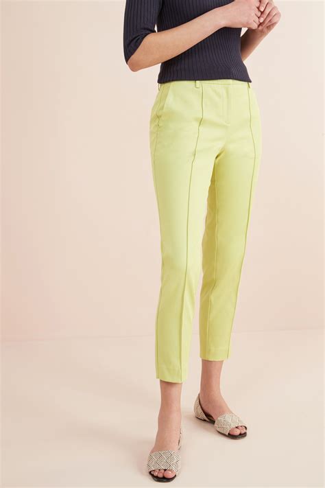 Womens Next Lime Cotton Rich Capri Trousers Green Capri Trousers