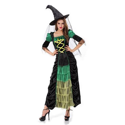 Super Low Prices Adult Green Halloween Witch Costumes For Women In