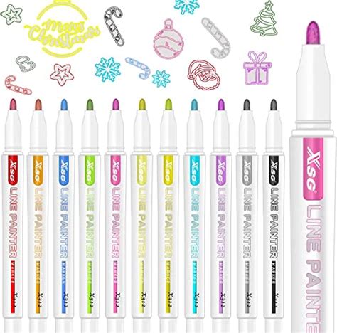 Buy Double Line Outline Pens 12 Colors Self Outline Metallic Markers