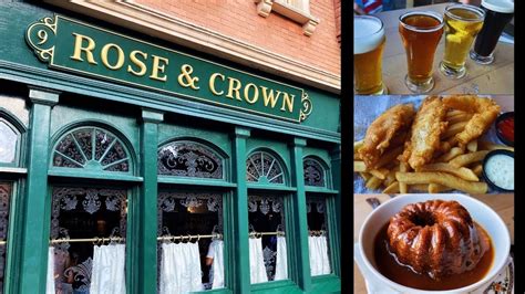 Rose And Crown Epcot Dining Review Fish Chips And Sticky Toffee Pudding Youtube