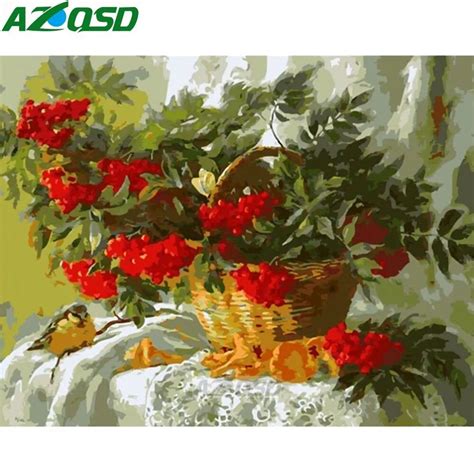 Azqsd Cherry Flower Baskets Painting By Numbers Frameless 40x50cm Oil