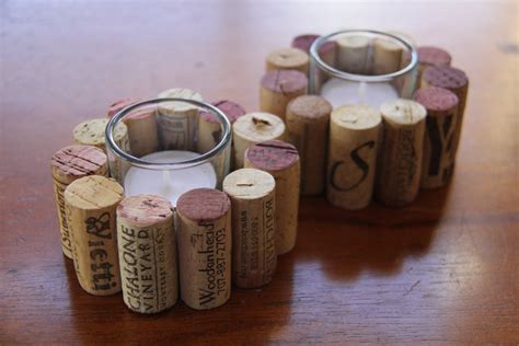 Wine Cork Votive Candle Holder Set Of 2