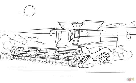 John Deere Combine Coloring Page Free Printable Coloring Pages