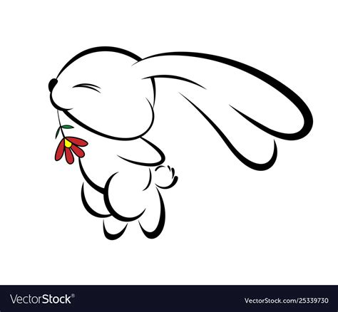 Rabbit Logo On White Background Royalty Free Vector Image