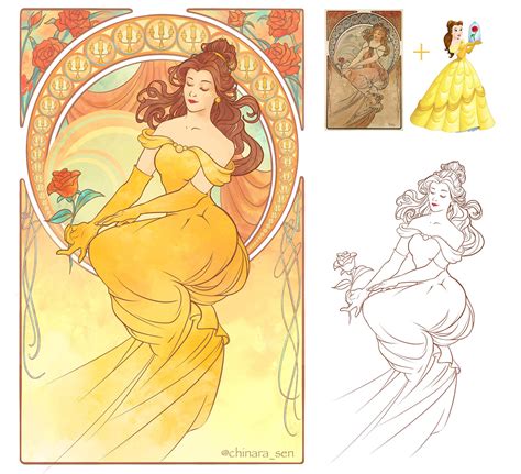 Disney Princesses In Art Nouveau Behance