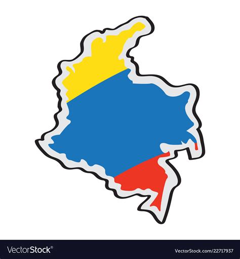 Map Of Colombia With Its Flag Royalty Free Vector Image