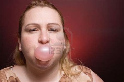 Women Blowing Small Bubble Gum Bubble Gum Bubbles Gum