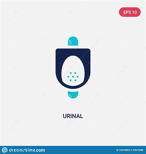 Two Color Urinal Vector Icon From Hygiene Concept Isolated Blue Urinal