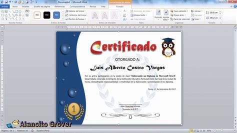 02 Crear Un Certificado Con Microsoft Word Youtube