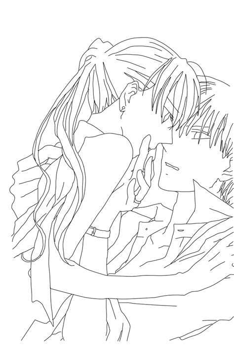 Anime Kissing Coloring Pages Manga