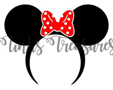 Minnie Mouse Headband Ears Disney Svg Dxf Clipart Scrapbook Etsy