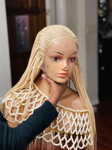Braided Blonde Cornrow Wig The Length Is 24inches Etsy