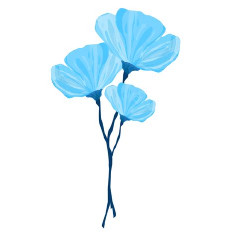 Blue Flowers Vector In Watercolor Style Flower Blue Watercolor Png