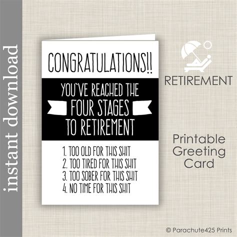 Retirement Card Printable Card Funny Retirement Boss Retire Etsy