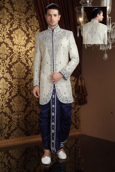 Dhoti Sherwani Wedding Dress Men Indian Groom Wear Sherwani
