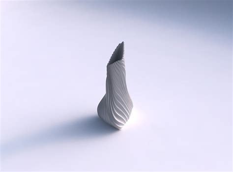 Vase Twist Puffy Tappered Triangle With Wavy Extruded Lines 3 3d Model 3d Printable Cgtrader
