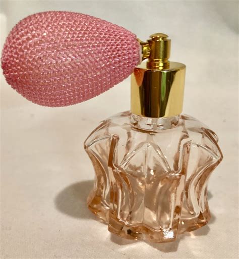 Vintage Pink Glass Perfumescent Bottle With Silk Atomizer
