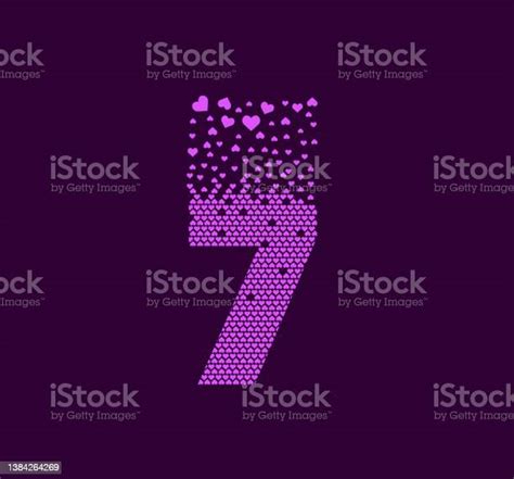 Heart Number 7 Animated Pixel Dot Logo Stock Illustration Download
