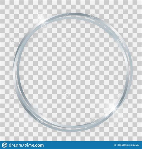 Triple Silver Shiny Circle Frame Stock Vector Illustration Of