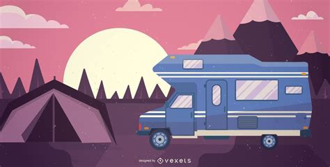 Build your own motorhome using the side navigation to keep from the moment you hit the campsite or luxury rv resort, neighbors will notice one of four elegant exterior designs, from the bold. Motorhome illustration driving on a camping site next to a forest. You can add your own text or ...