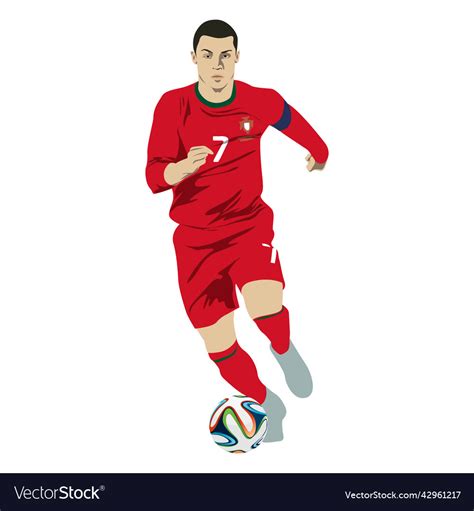 Cristiano Ronaldo Football Cartoon High Quality Vector Image
