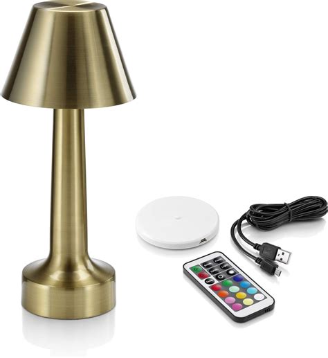 Auraglow Brass Aluminium Rechargeable Remote Controlled Colour Changing