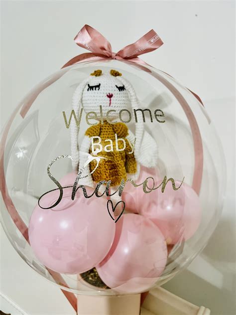 Personalized Balloon Baskets Stuffed Balloonsbaby Shower Etsy