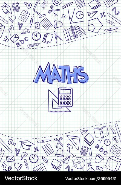 Maths Cover For A School Notebook Or Math Textbook