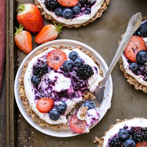 Granola Breakfast Tarts With Yogurt Berries Gluten Free Vegan Option