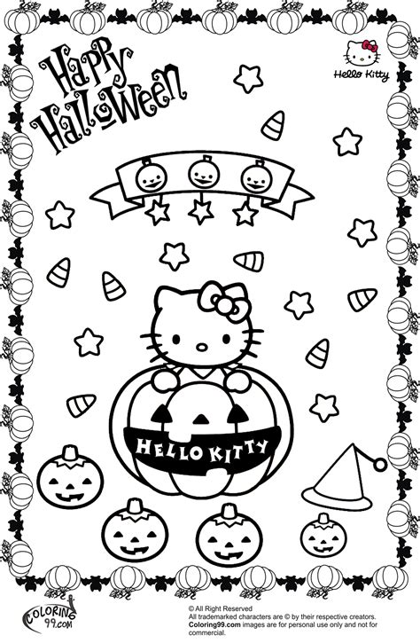 Hello Kitty Halloween Coloring Pages Minister Coloring