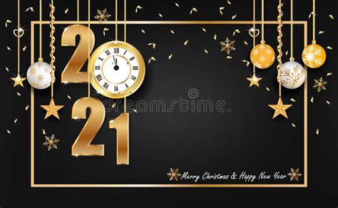 Happy New Year Gold And Black Colors Place For Text With Christmas