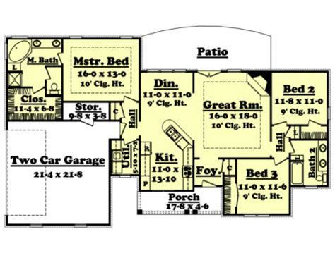 Traditional Plan 1600 Square Feet 3 Bedrooms 2 Bathrooms 041 00014