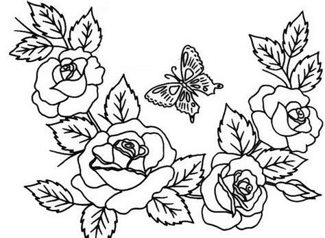 Butterflies coloring pages for kids. Rose Butterfly Coloring Page - Mcoloring