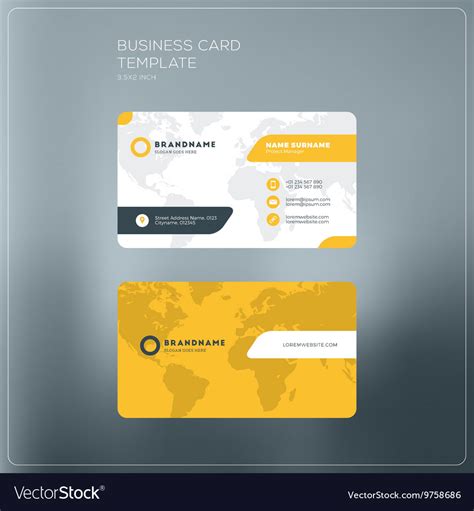 Corporate Business Card Print Template Personal Vector Image
