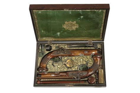 A Cased Pair Of German Presentation Percussion Target Pistols By Johann