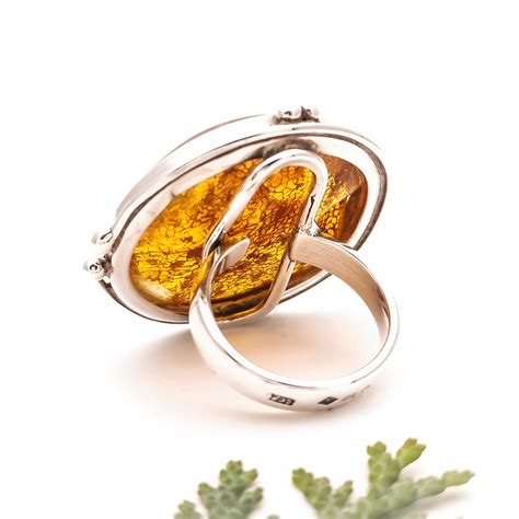 Chunky Baltic Amber Circle Adjustable Ring Polyanna