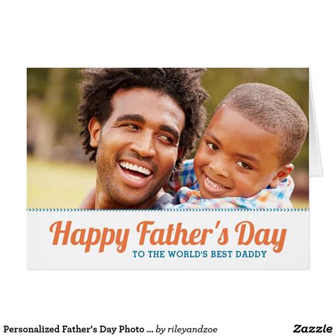 Personalized Fathers Day Photo Card For Dad Zazzle Personalized