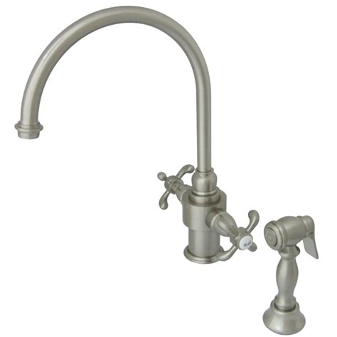 Today's updated kitchens should have faucets with diverse. KS7718TXBS French Country Kitchen Faucet with Brass ...
