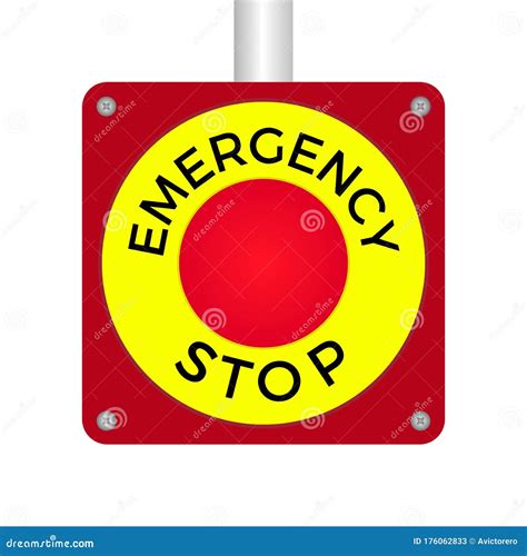 Emergency Stop Push Button Stock Vector Illustration Of Icon 176062833