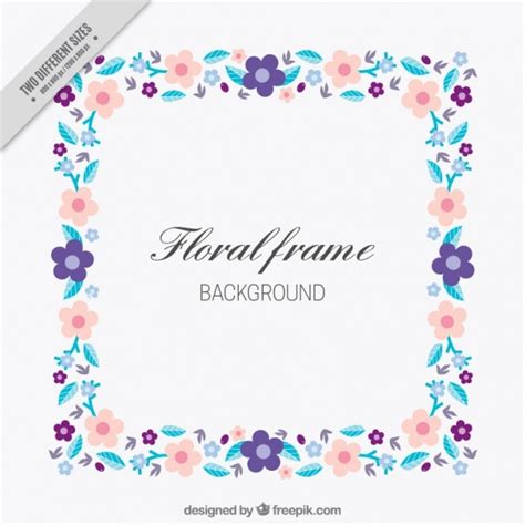 Square Floral Frame Vector Free Download