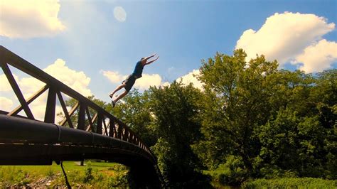 Bridge Jumping Into Shallow Water Enjoying Life Youtube