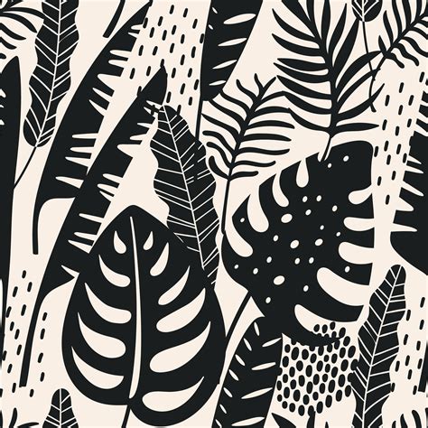 Abstract Seamless Pattern With Tropical Leaves 276550 Vector Art At